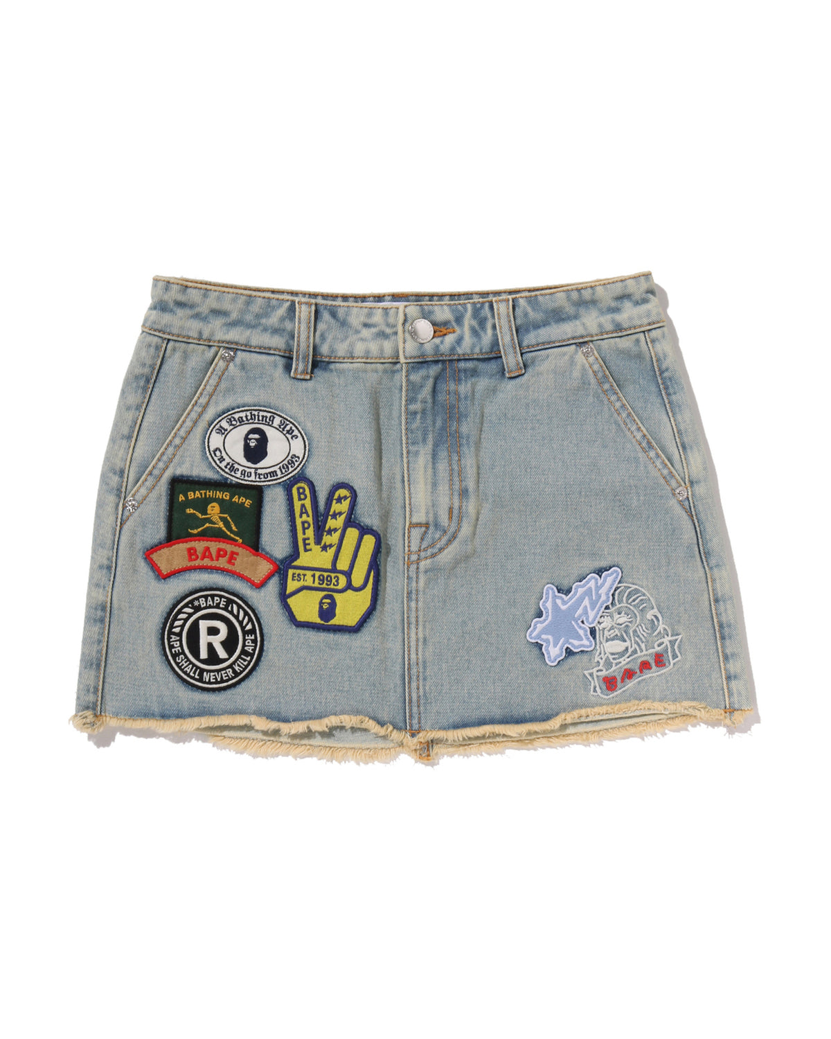 Multi Logo Denim Skirt