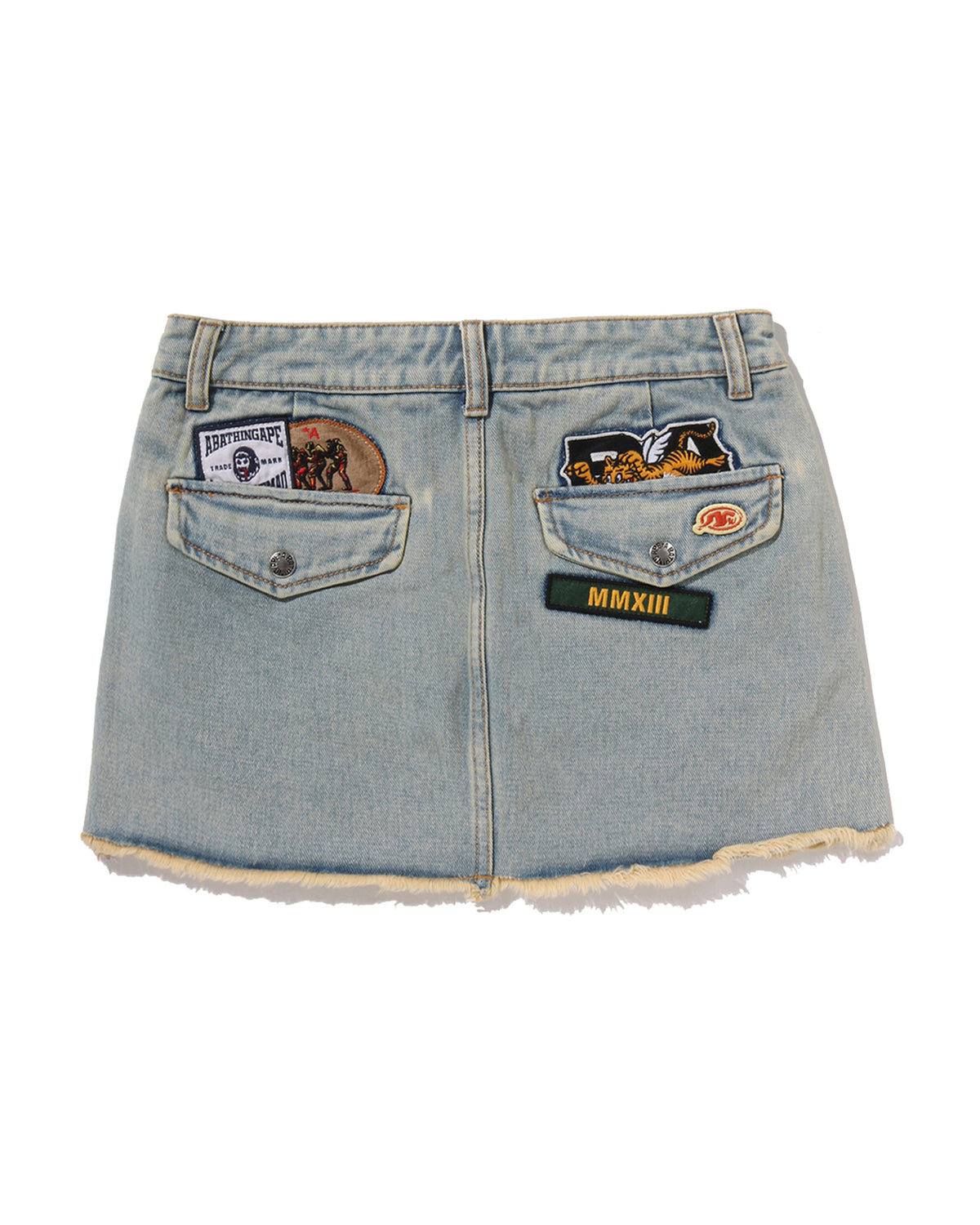 Multi Logo Denim Skirt