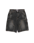 Studded Heavy Wash Relaxed Fit 13oz Denim Shorts