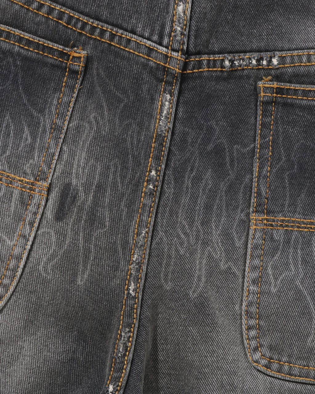 Studded Heavy Wash Relaxed Fit 13oz Denim Shorts