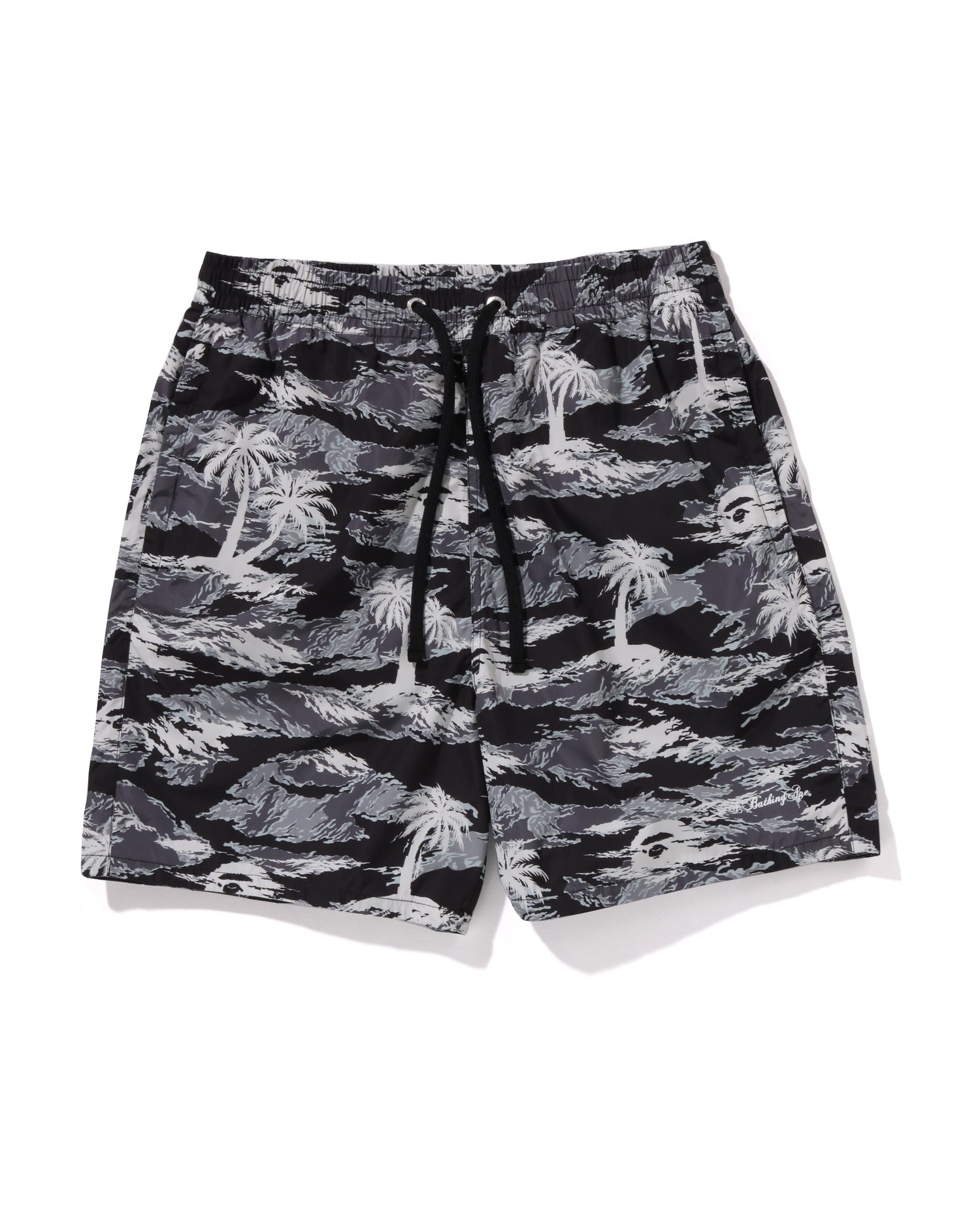 Palm Tree Camo Relaxed Fit Beach Shorts