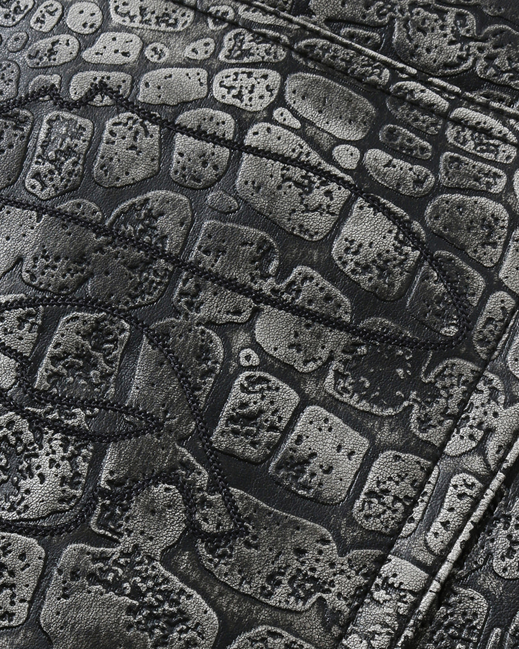 Croc Pattern Leather Knee Length Pants