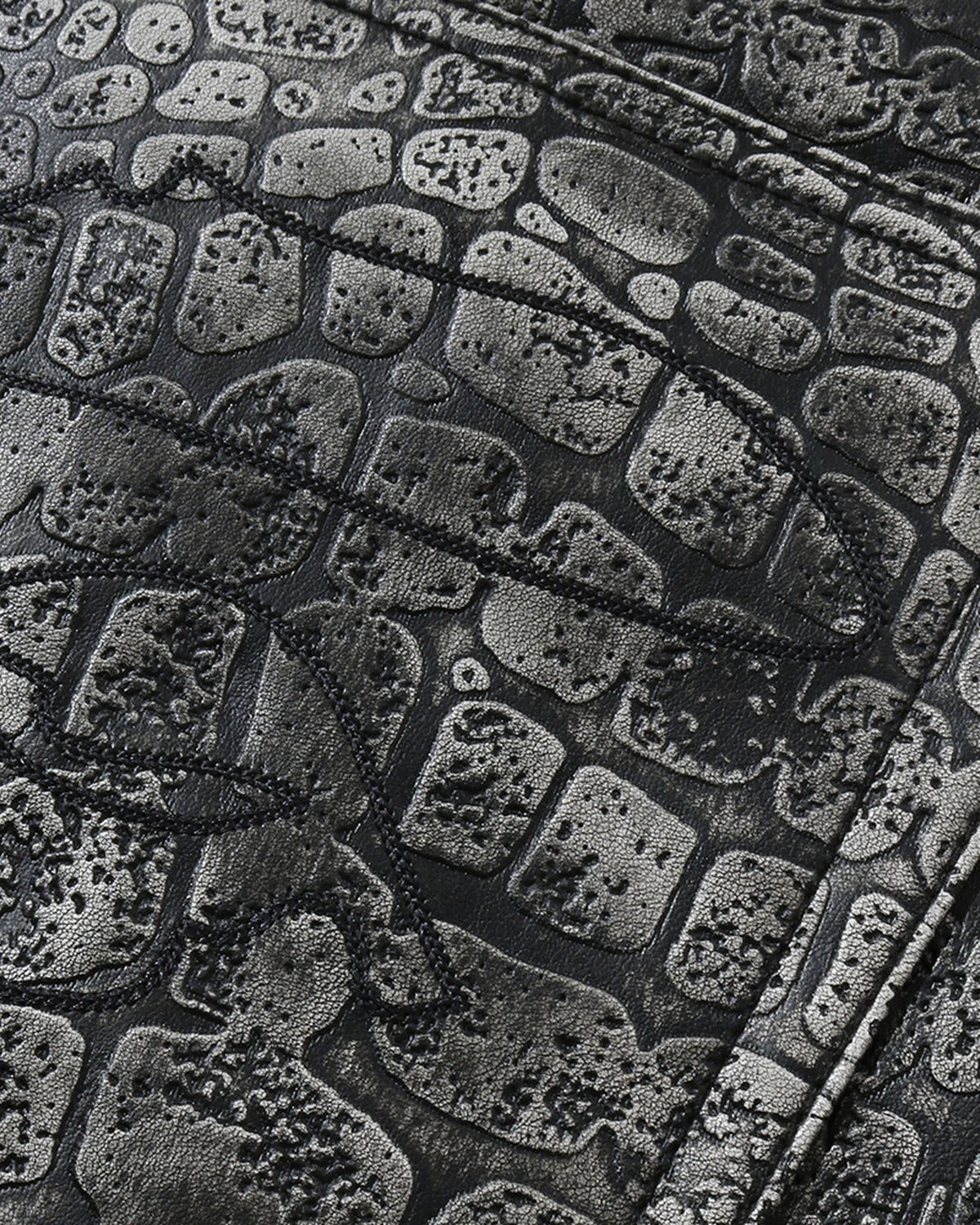 Croc Pattern Leather Knee Length Pants