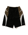 Wild Leopard Pattern Knee Length Oversized Fit Track Shorts