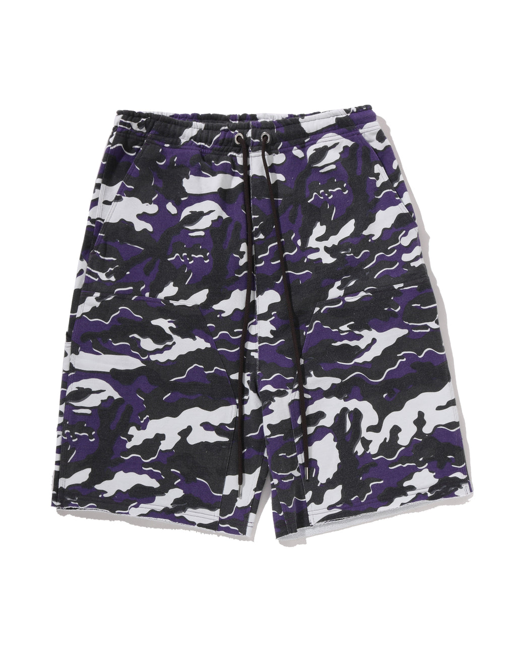 Glitch Woodland Camo Double Knee Relaxed Fit Sweat Shorts
