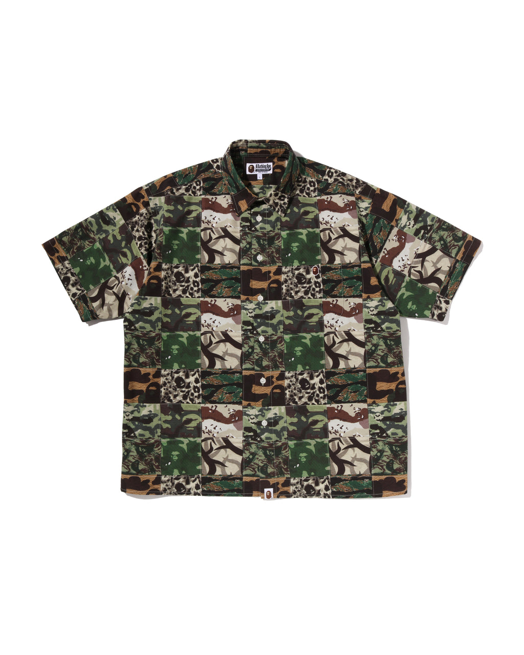 Ape Head One Point Camo Patchwork Ss Shirt