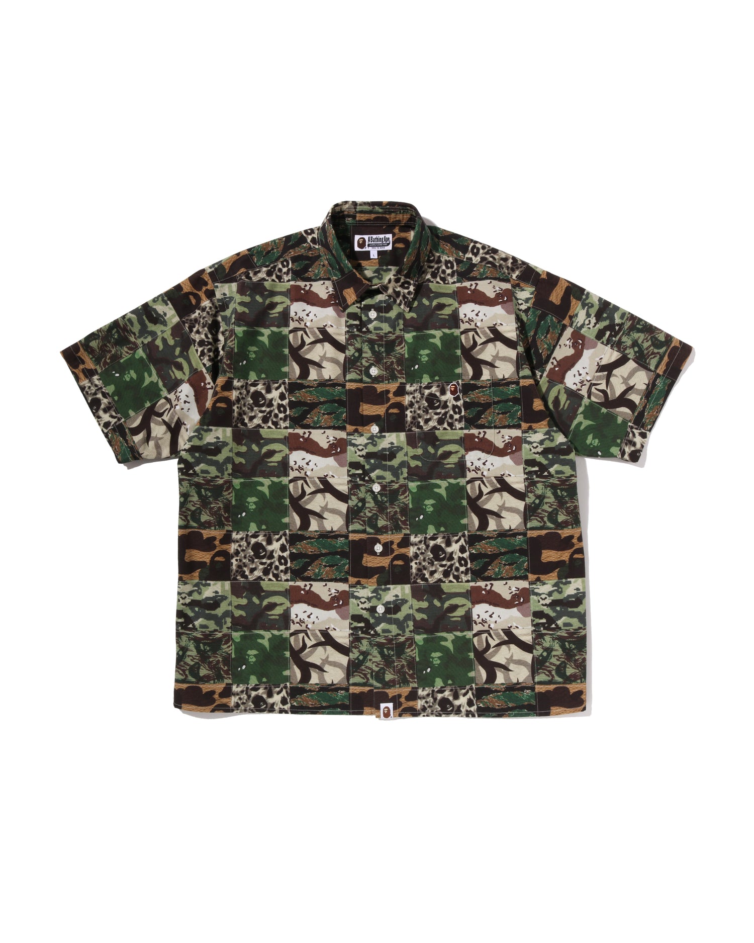 Ape Head One Point Camo Patchwork Ss Shirt
