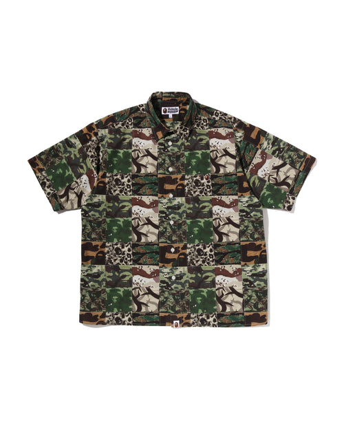 Ape Head One Point Camo Patchwork Ss Shirt