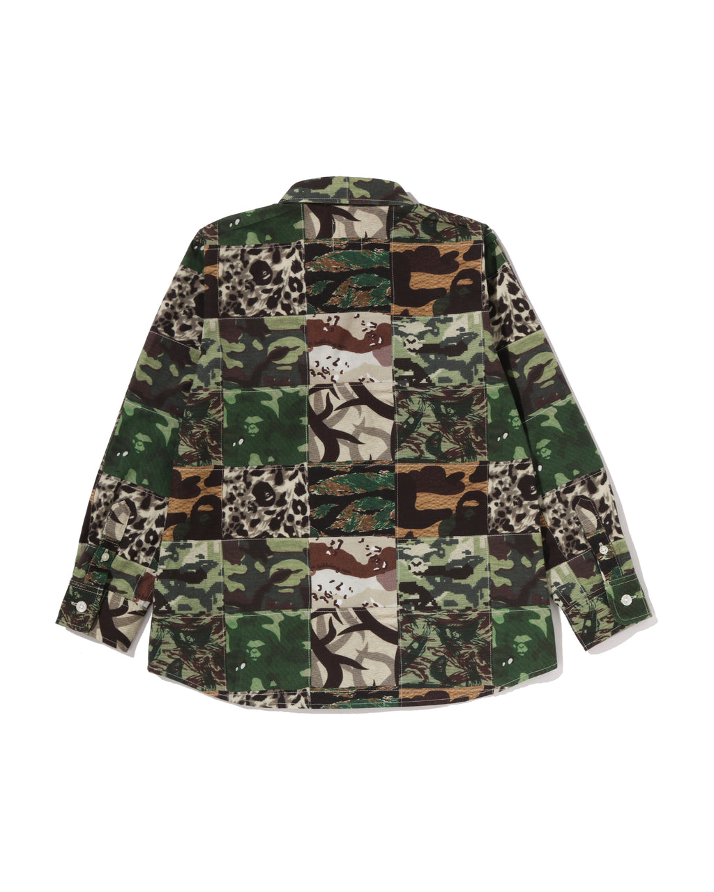Kids Ape Head One Point Camo Patchwork Shirt