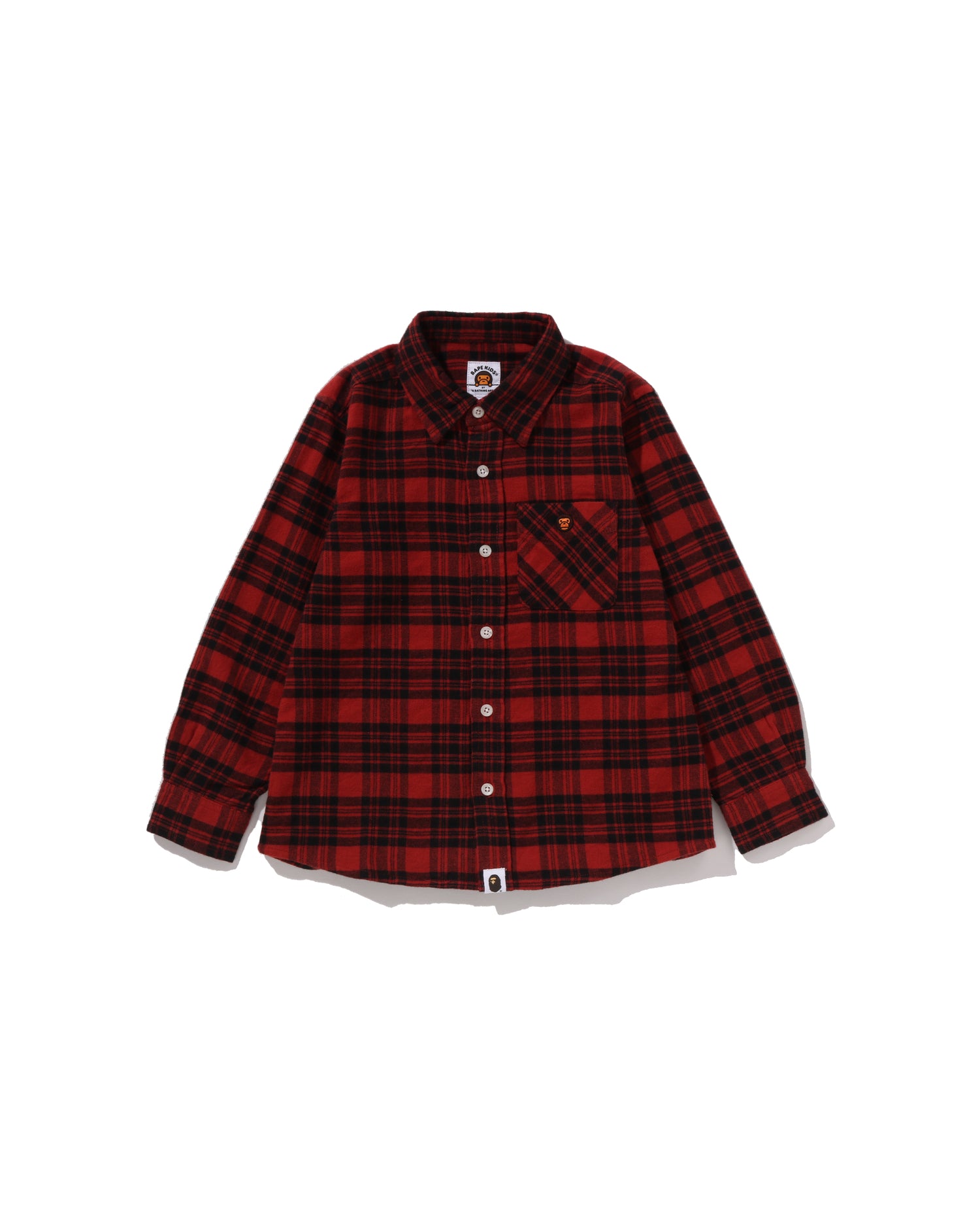 Kids Check Baby Milo Embroidery Print Shirt