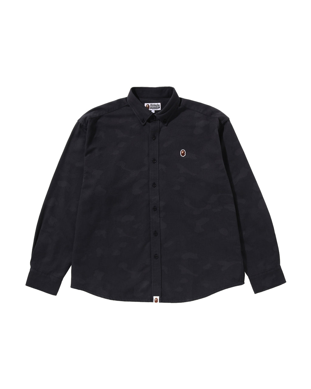 One Point Solid Camo Jacquard Oxford Ls Shirt