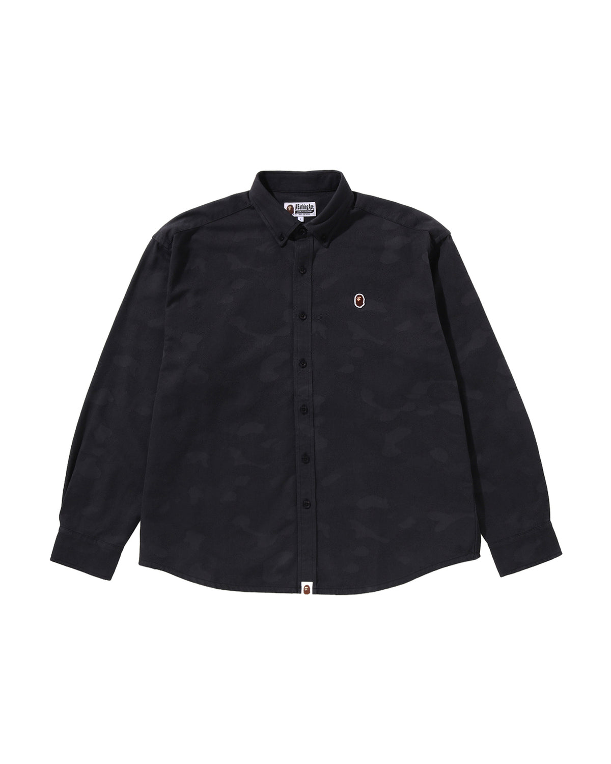 One Point Solid Camo Jacquard Oxford Ls Shirt