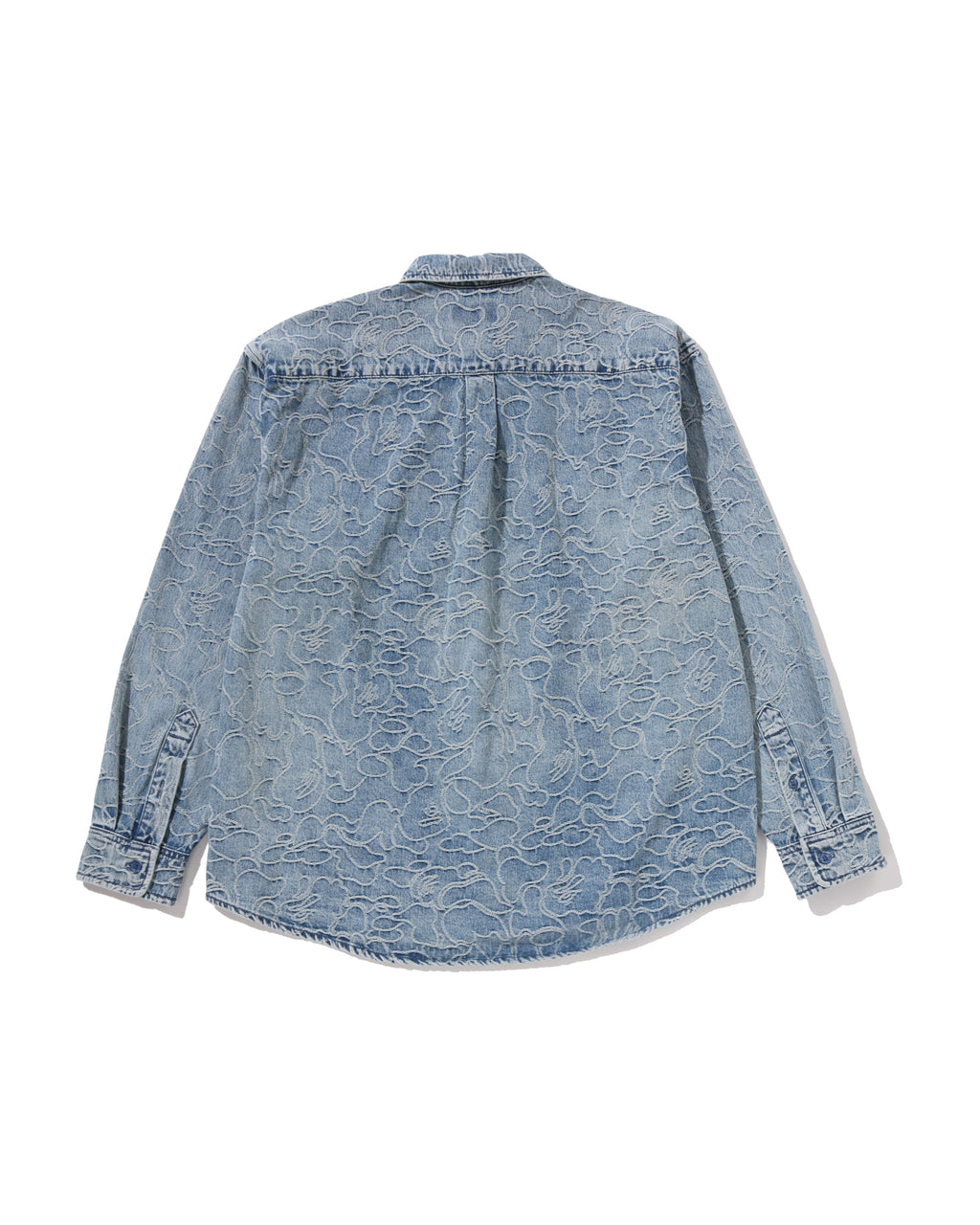 One Point Line Camo Jacquard Denim Ls Shirt