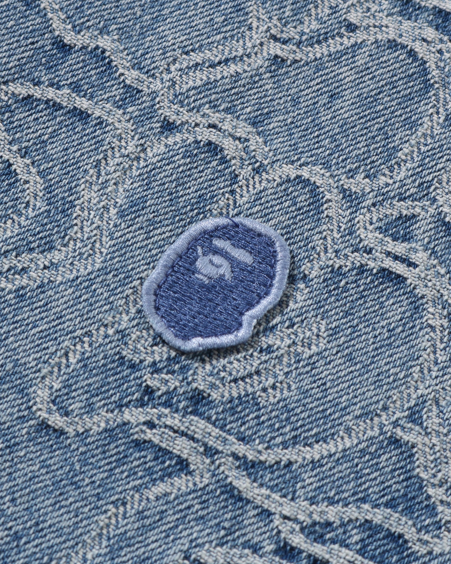 One Point Line Camo Jacquard Denim Ls Shirt