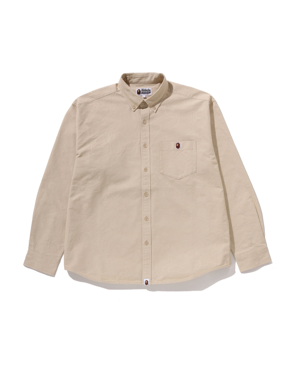 One Point Line Camo Jacquard Oxford Ls Shirt