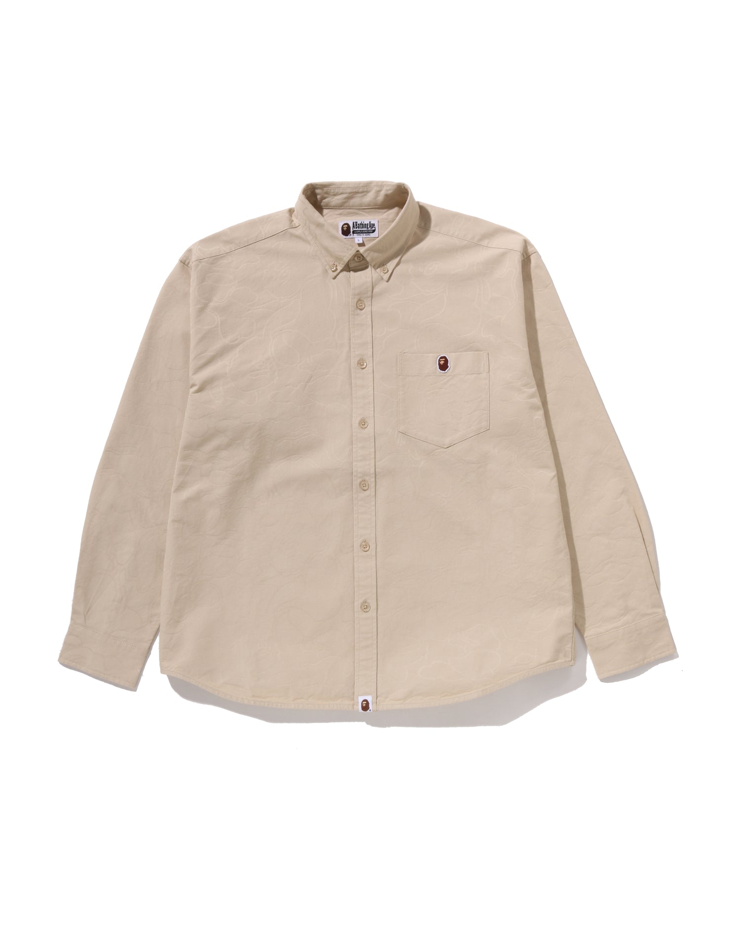 One Point Line Camo Jacquard Oxford Ls Shirt