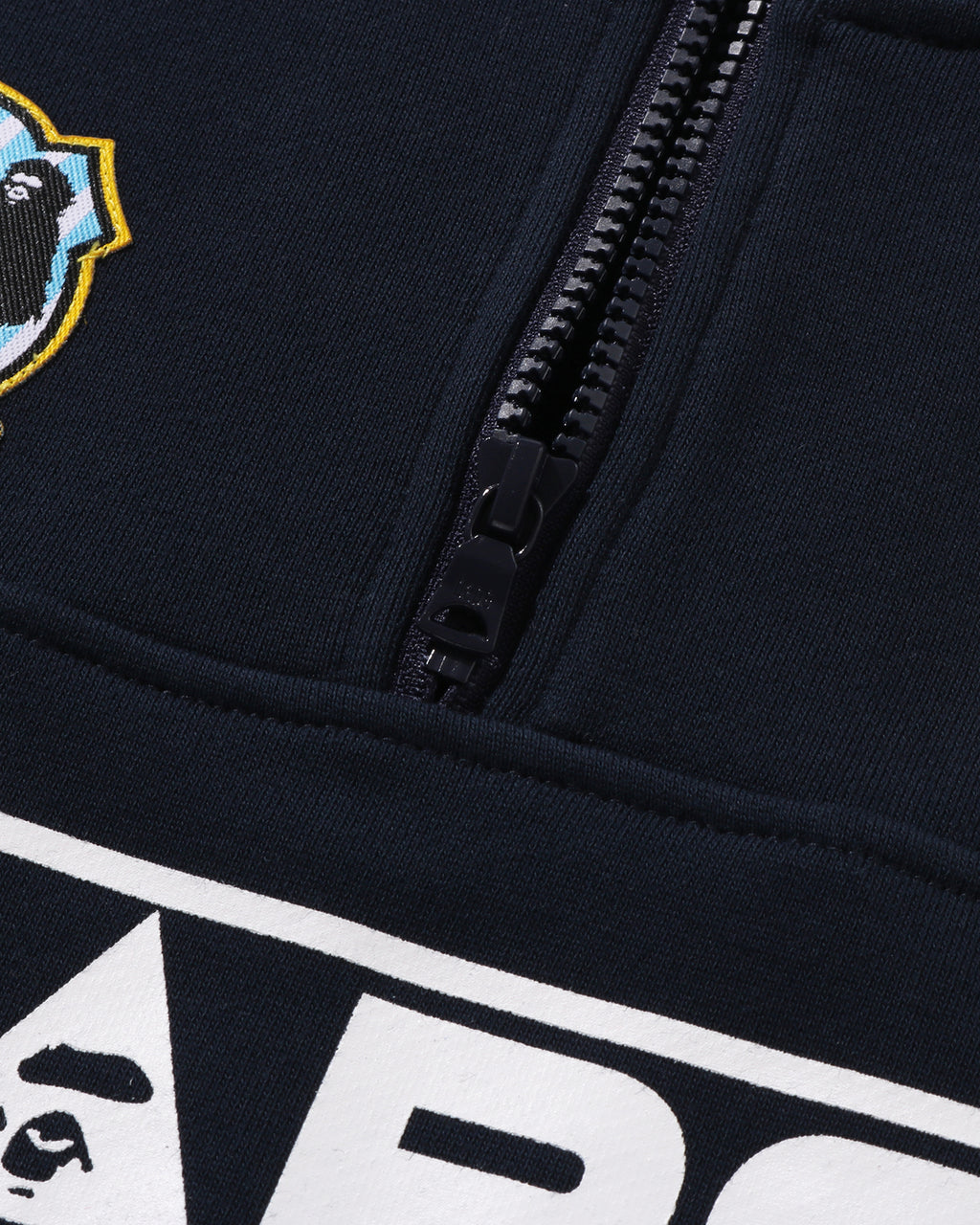 Kids BAPE Embroidery Patch Relaxed Fit Half Zip Sweatshirt