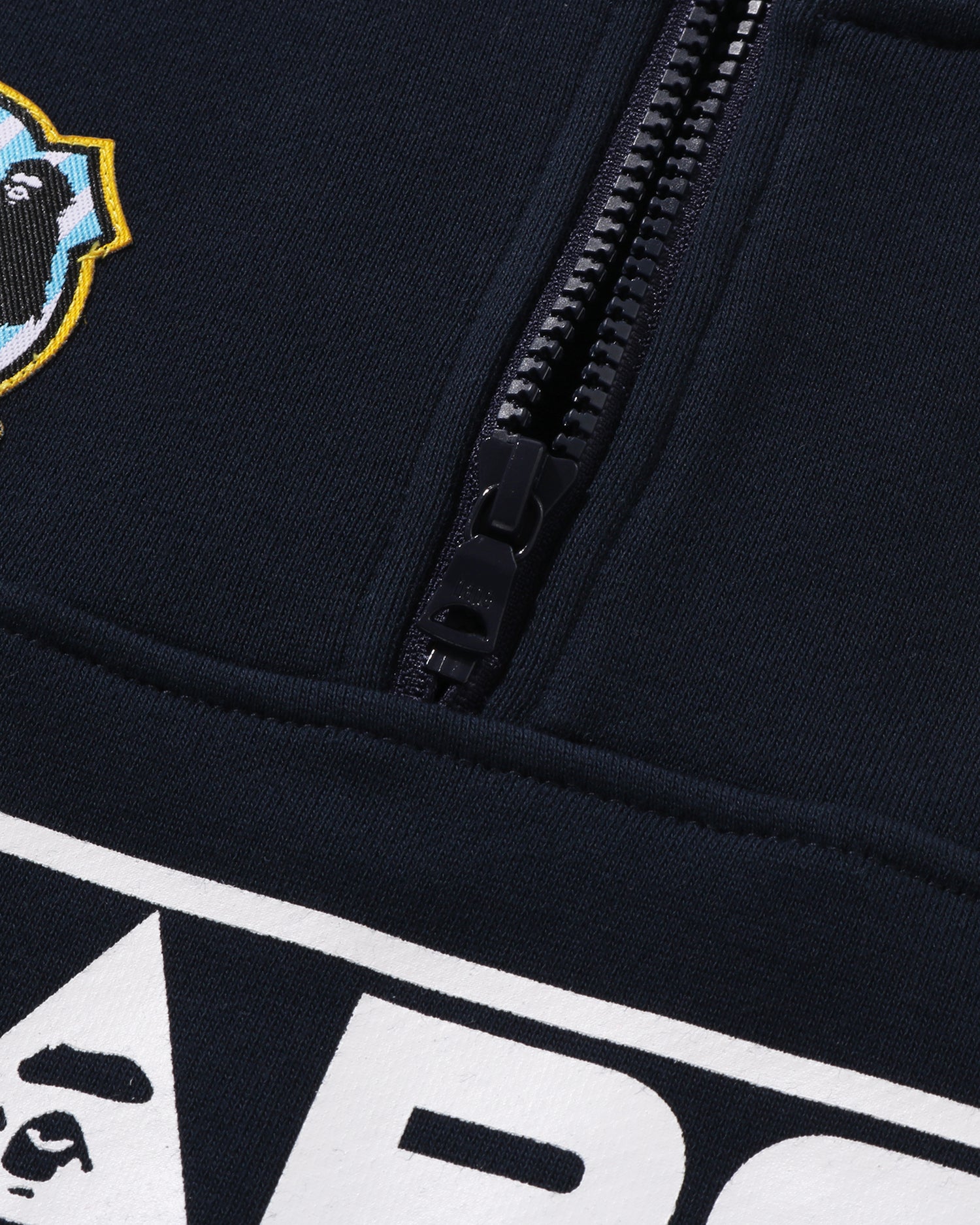 Kids BAPE Embroidery Patch Relaxed Fit Half Zip Sweatshirt