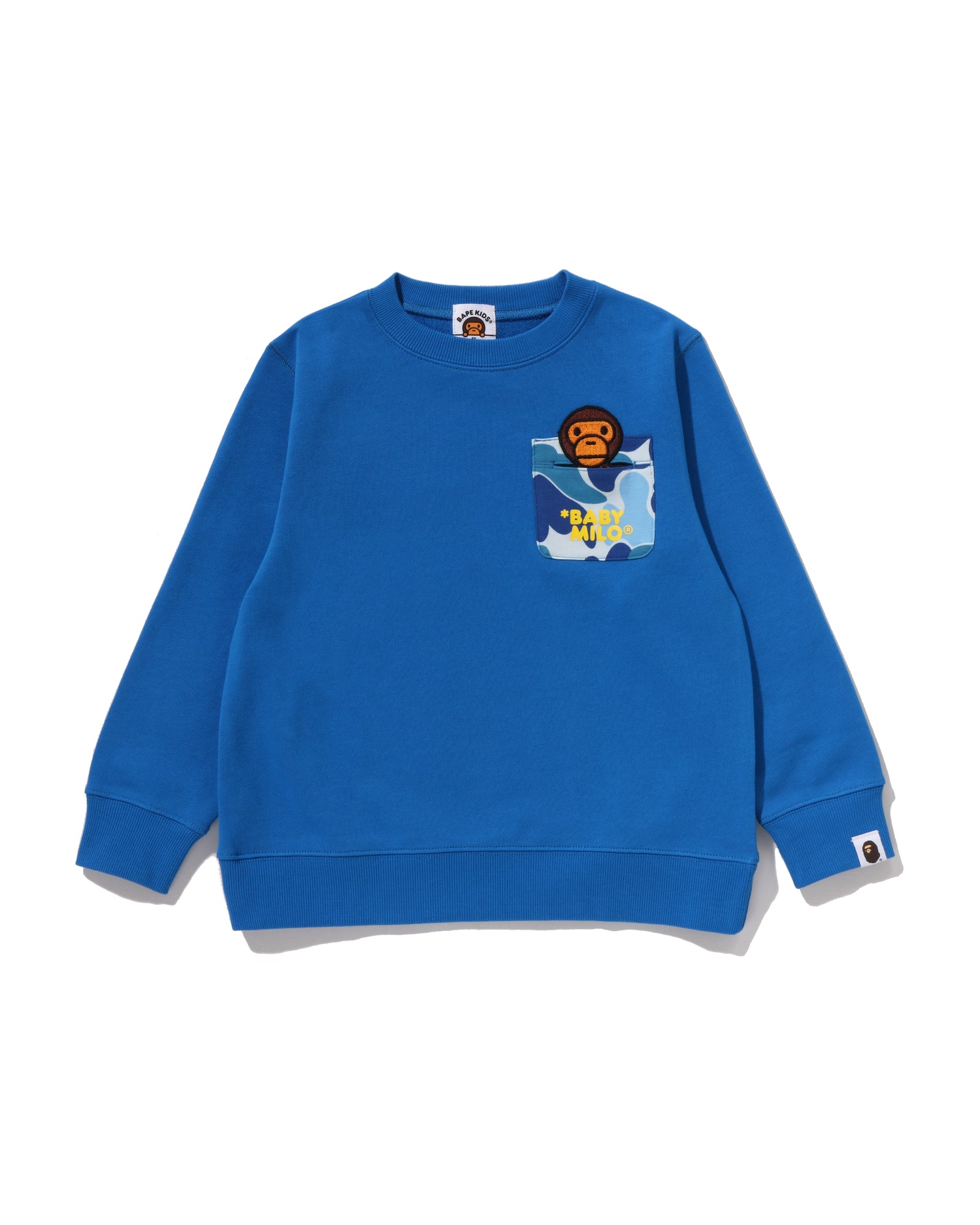 Kids Abc Camo Pocket Milo Patch Crewneck Sweatshirt