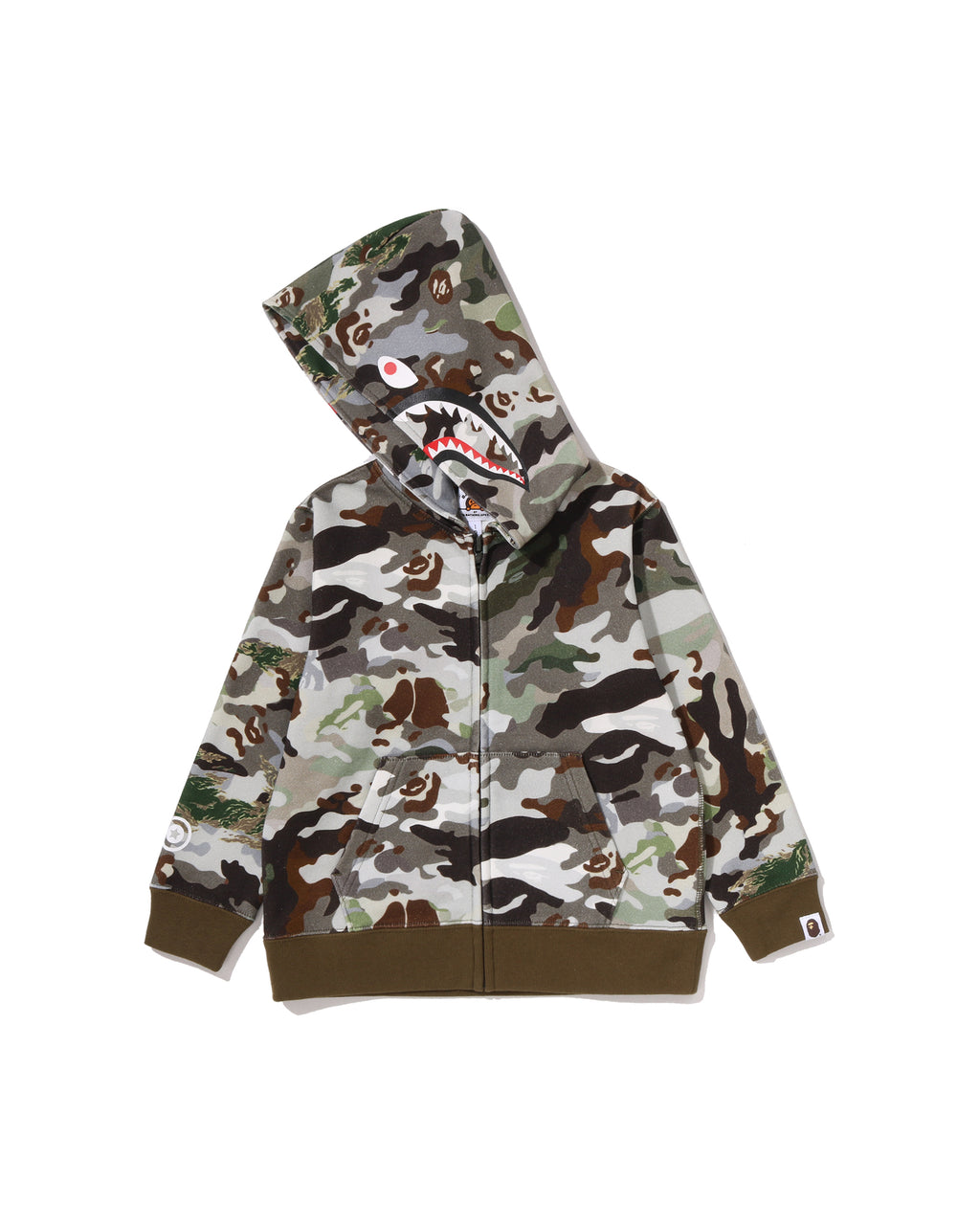 Kids Hybrid Camo Shark Zip Hoodie