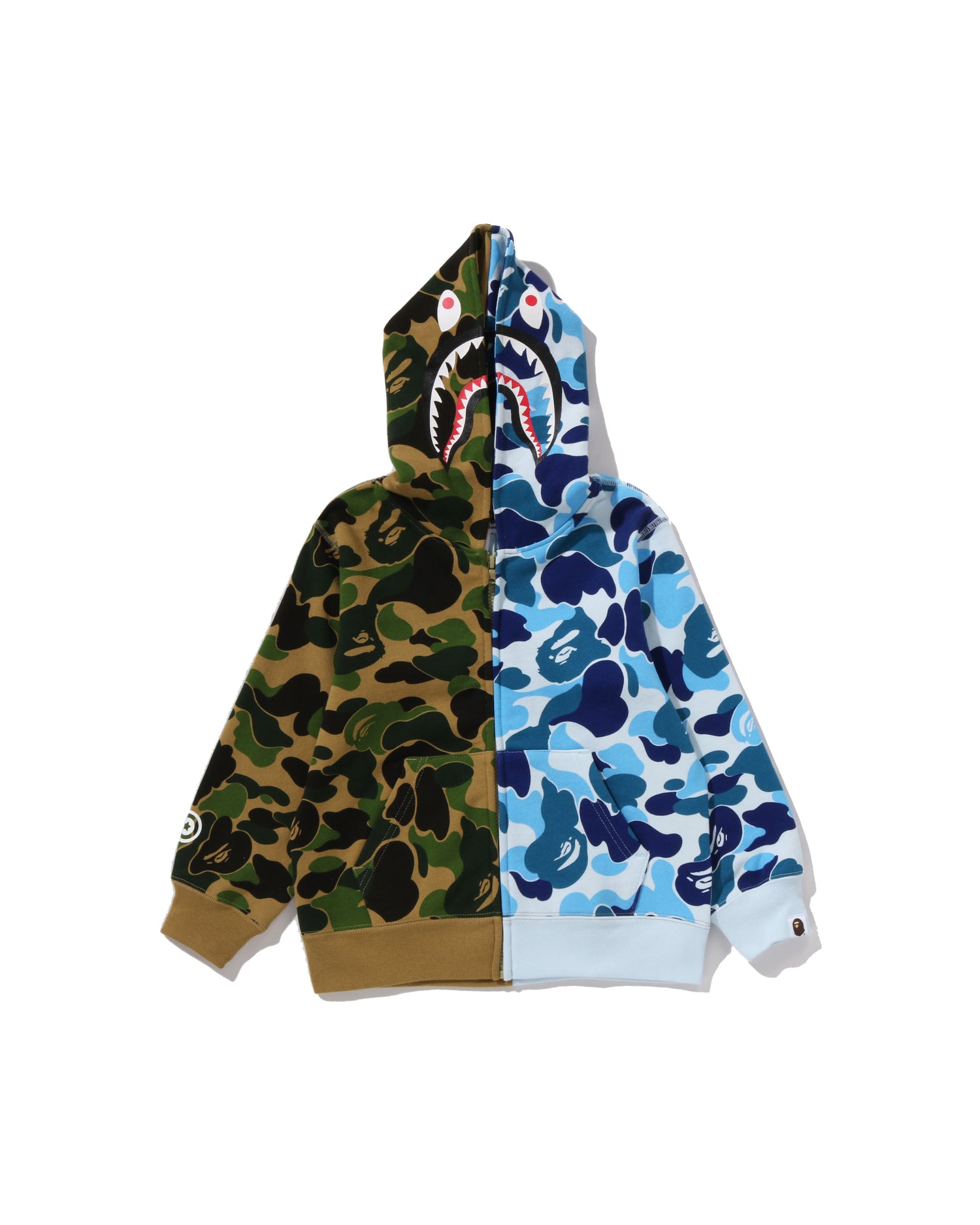 Kids Abc Camo Multi Shark Zip Hoodie