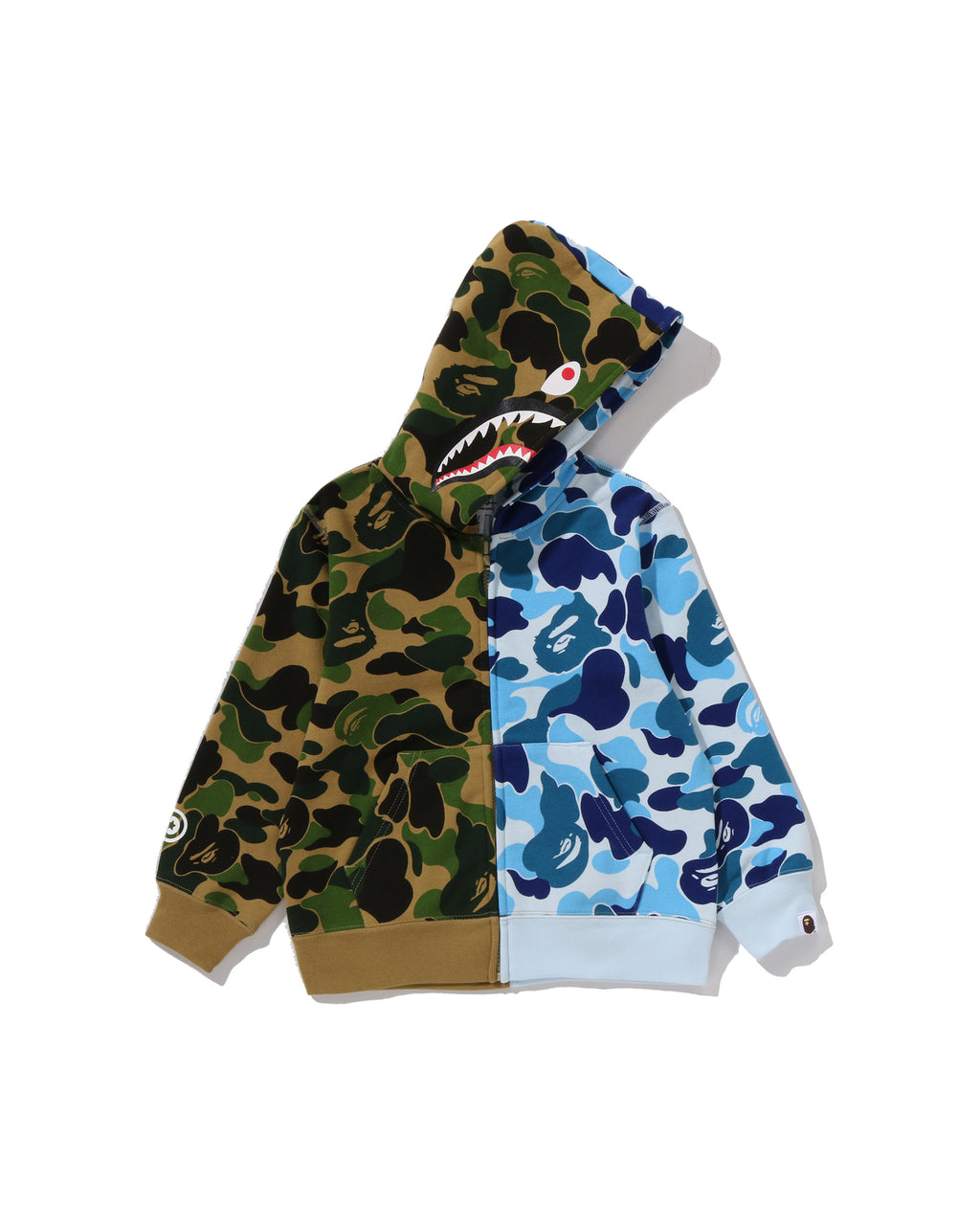 Kids Abc Camo Multi Shark Zip Hoodie