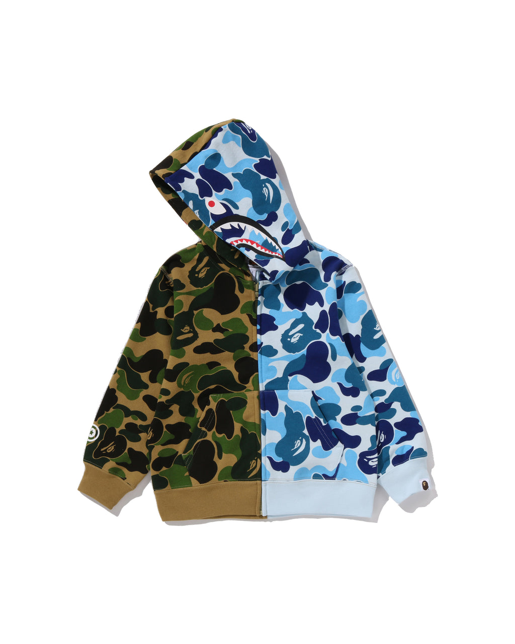 Kids Abc Camo Multi Shark Zip Hoodie