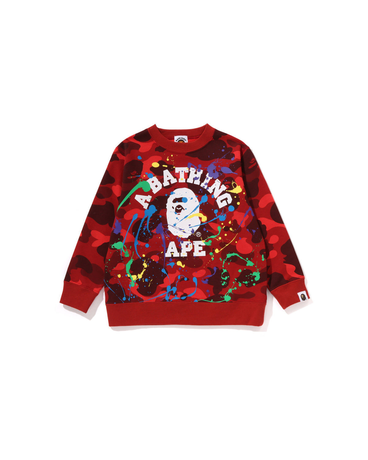 Kids Color Camo Painting College Crewneck Sweatshirt