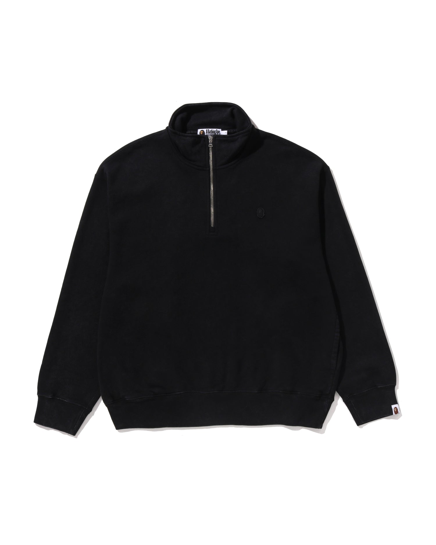 Garment Dye One Point Half Zip Relaxed Fit Crewneck Sweatshirt