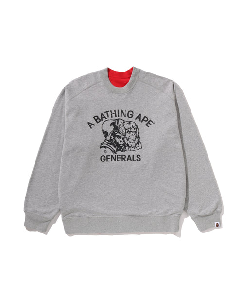 BAPE Logo Reversible Loose Fit Crewneck Sweatshirt