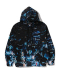 Overall Print Crease Relaxed Fit Pullover Hoodie