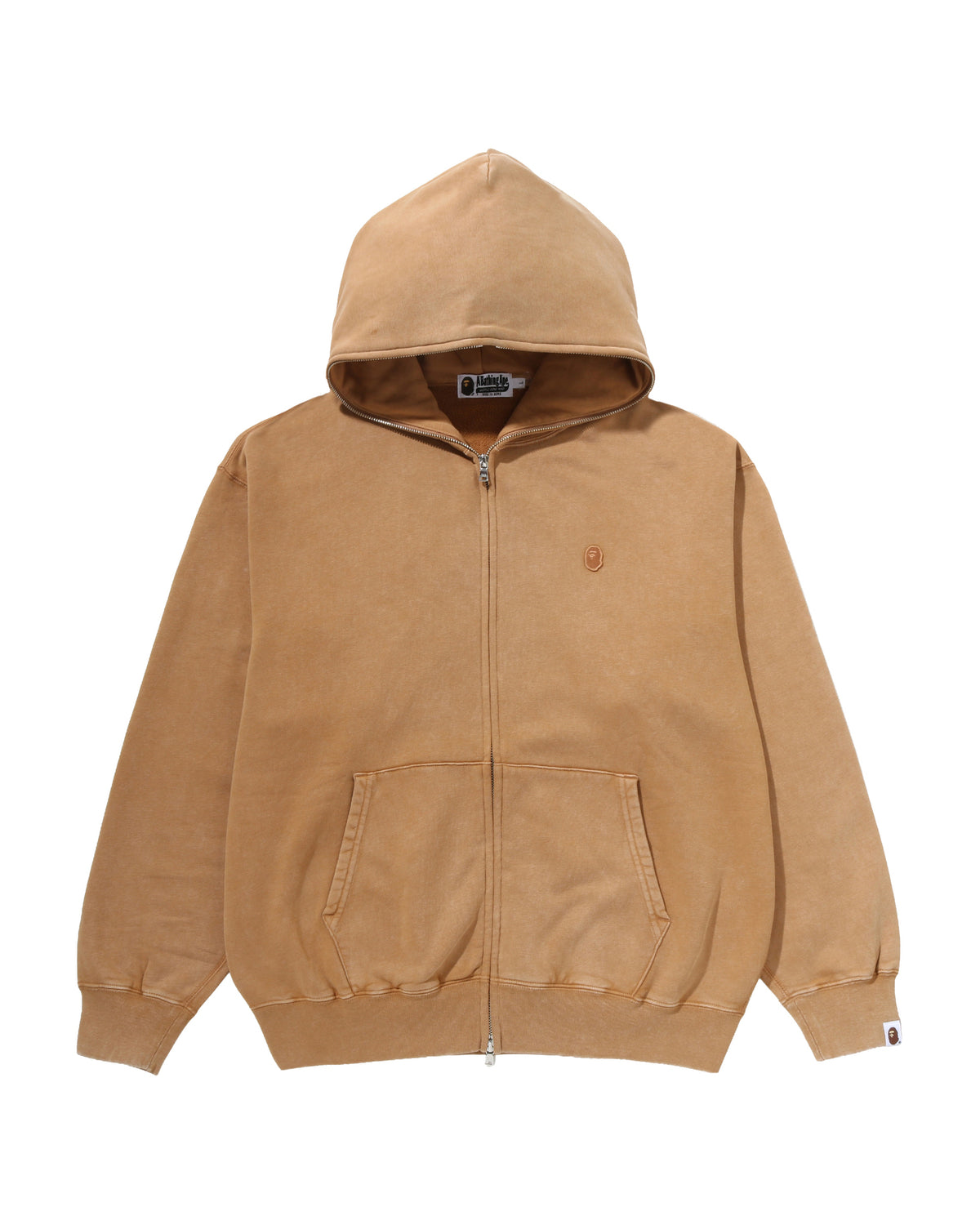 Garment Dyed One Point Relaxed Fit Full Zip Hoodie