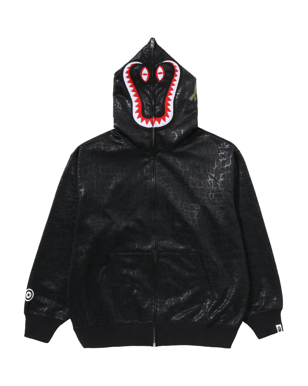 Croc Pattern Crocodile Relaxed Fit Full Zip Hoodie