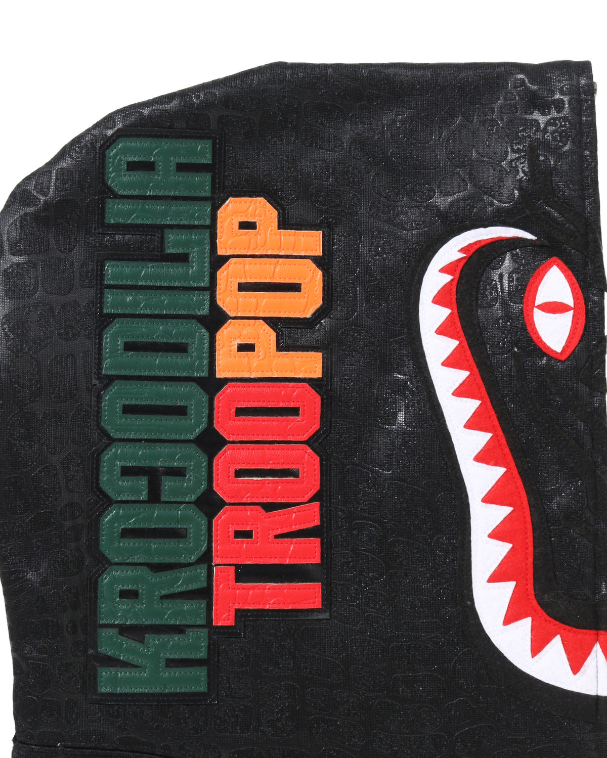 Croc Pattern Crocodile Relaxed Fit Full Zip Hoodie