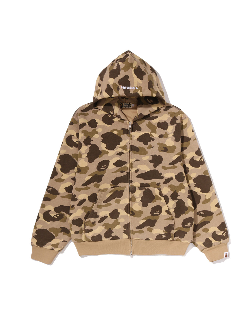 Color Camo Heavy Washed Cropped Fit Zip Hoodie