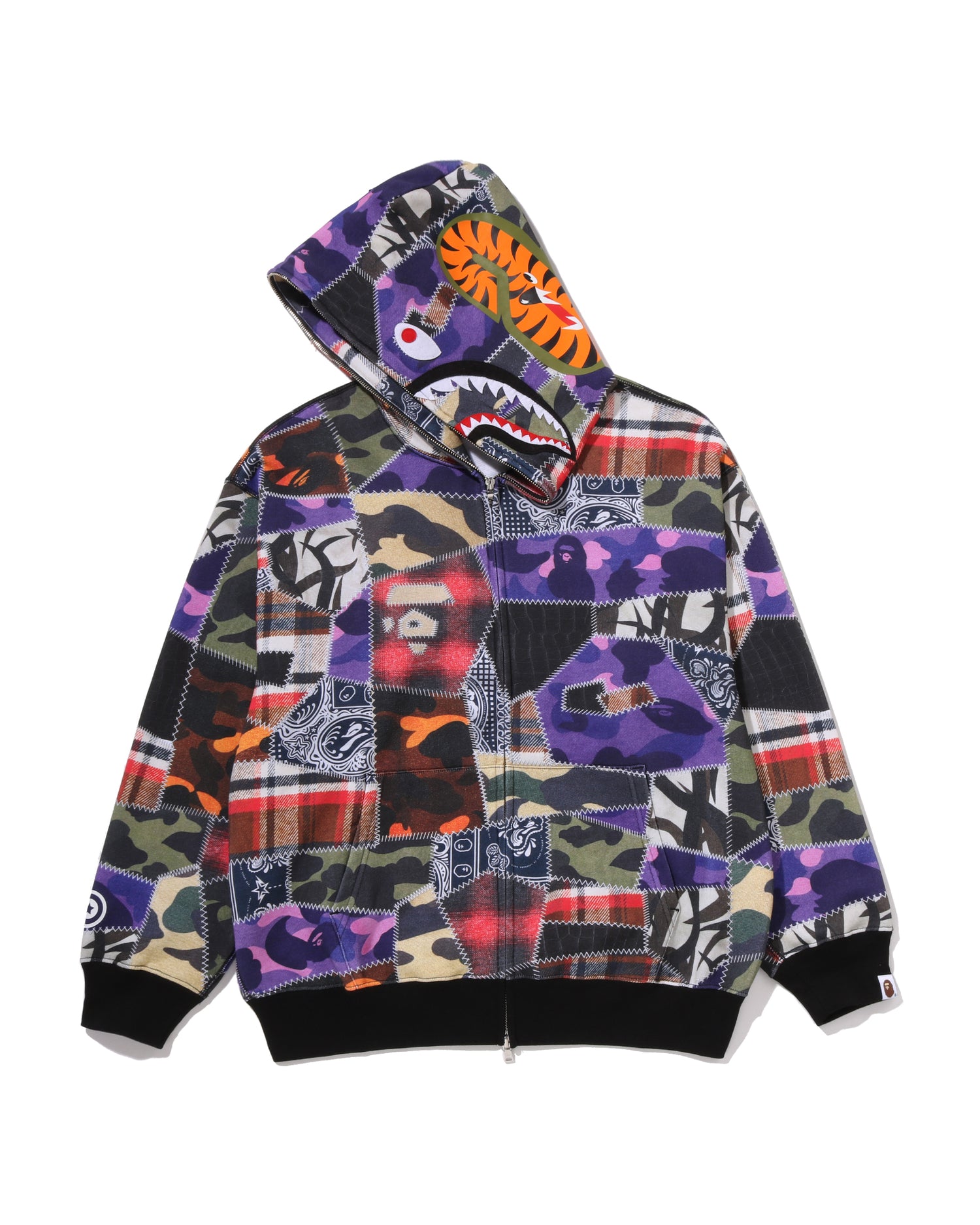 Crazy Patch Shark Full Zip Hoodie