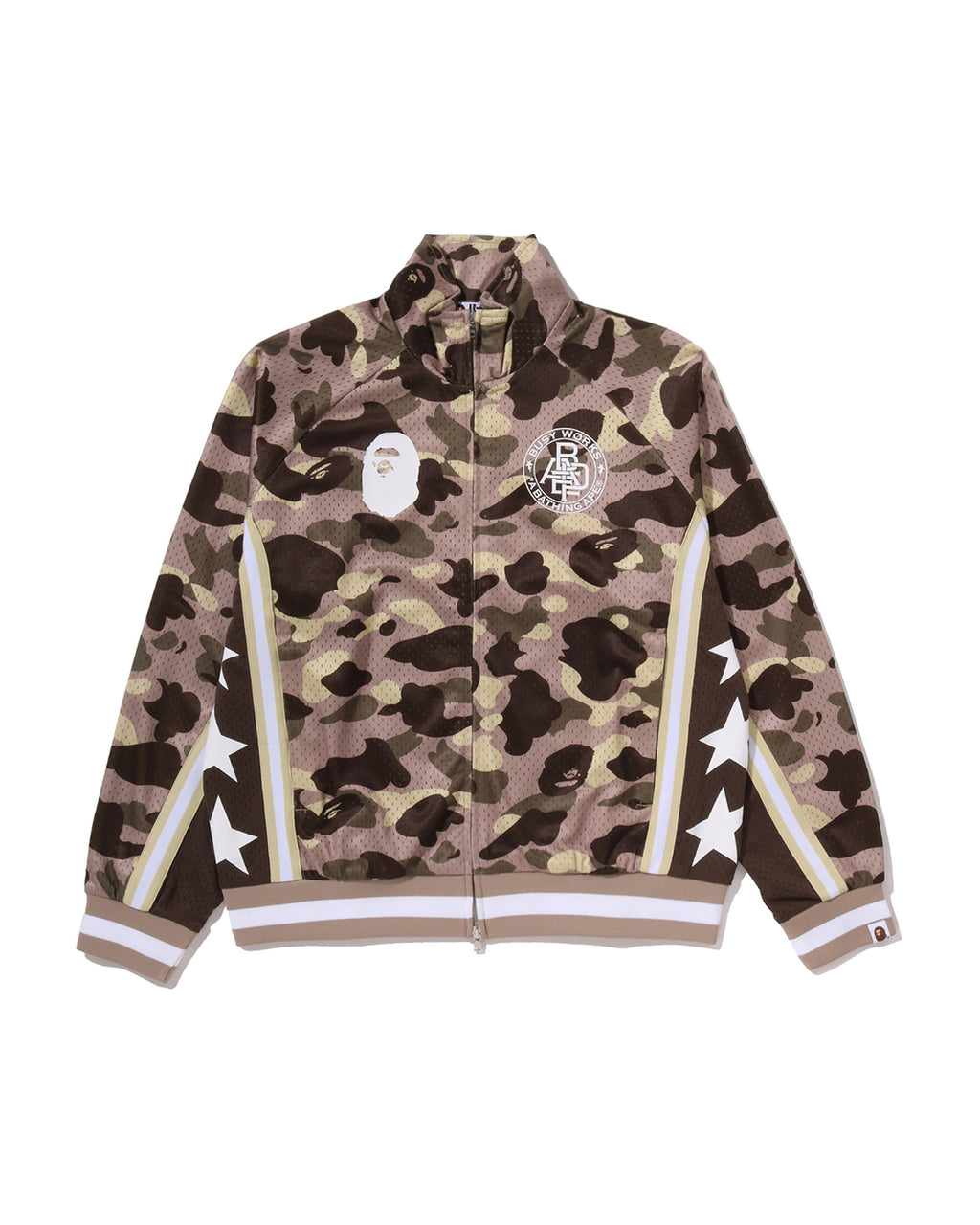 Color Camo Mesh Relaxed Fit Track Jacket