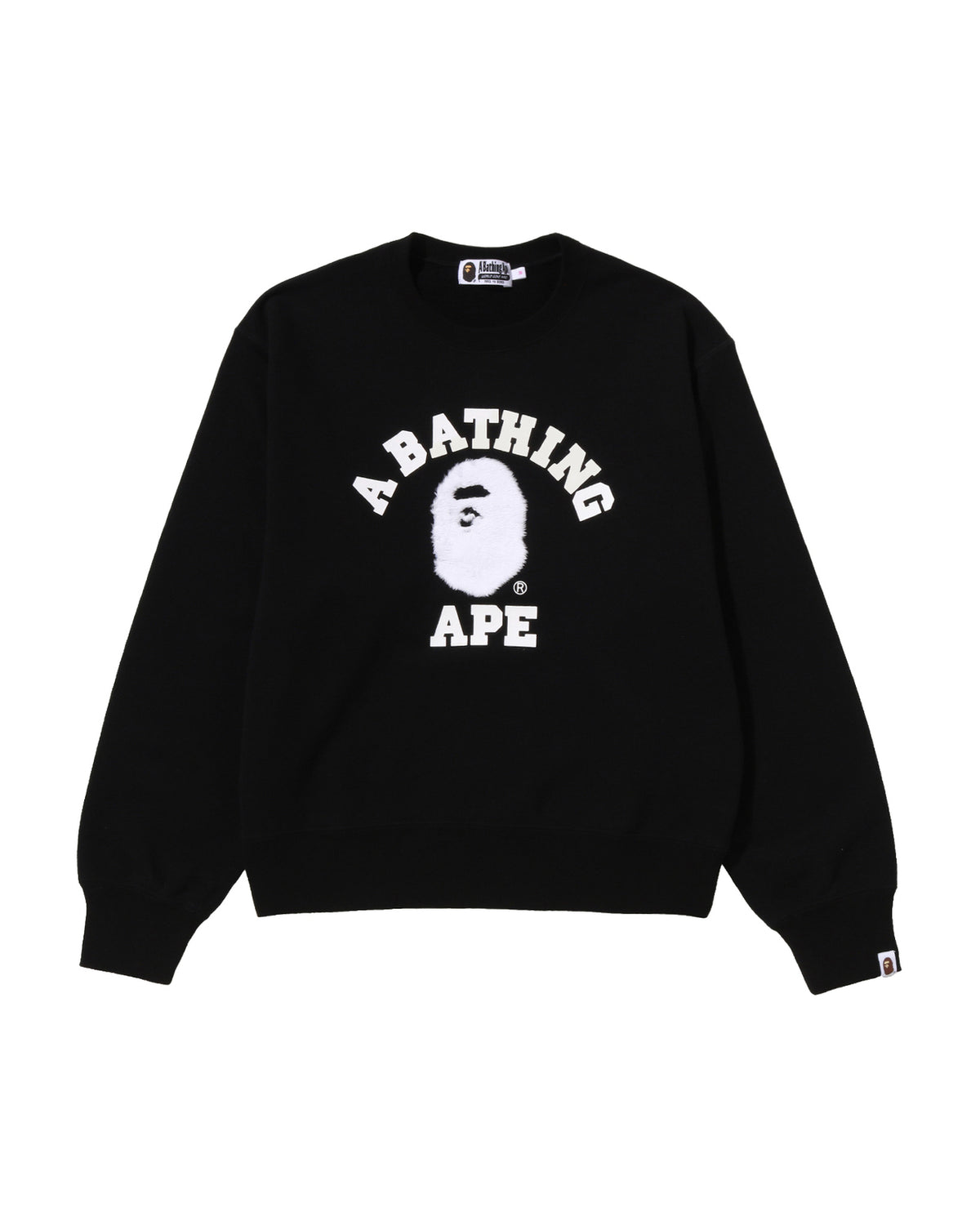 College Fur Patch Crewneck Sweatshirt