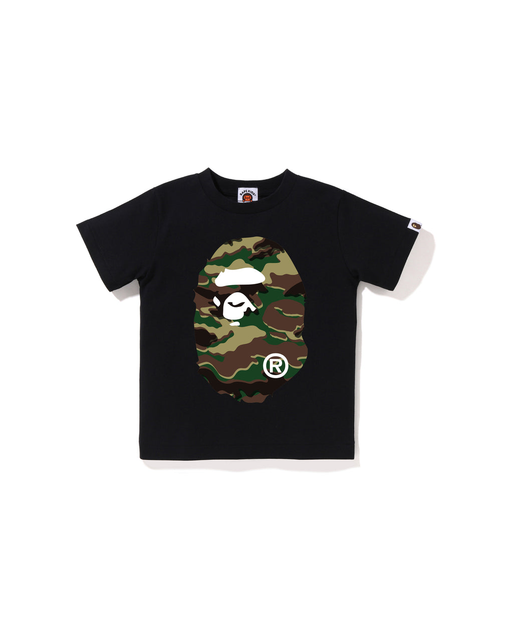 Kids Glitch Woodland Camo Big Ape Head Tee