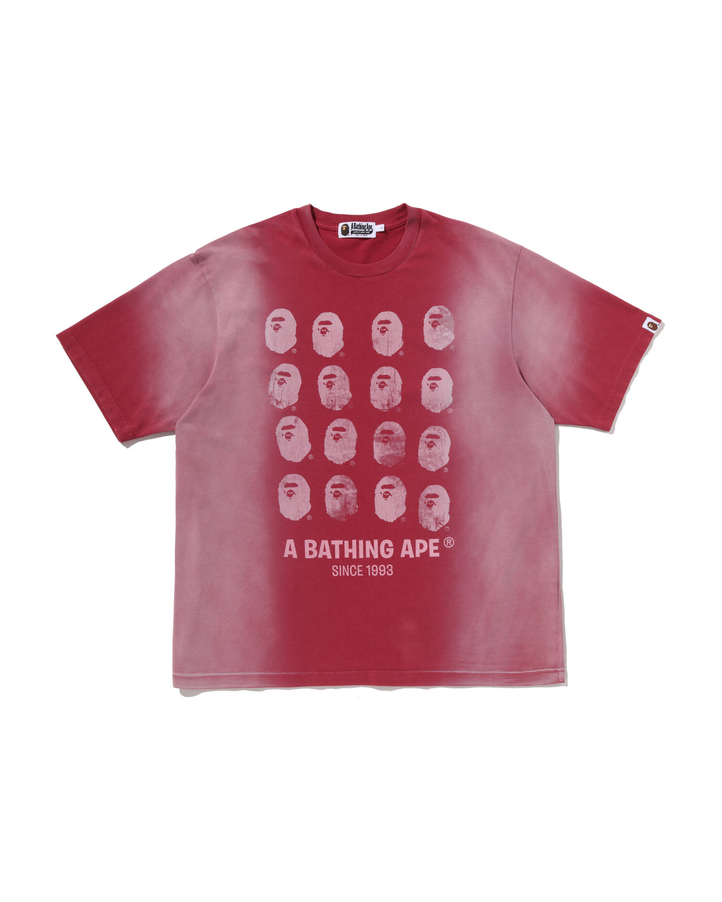Bleeched Multi Ape Head Logo Relaxed Fit Tee