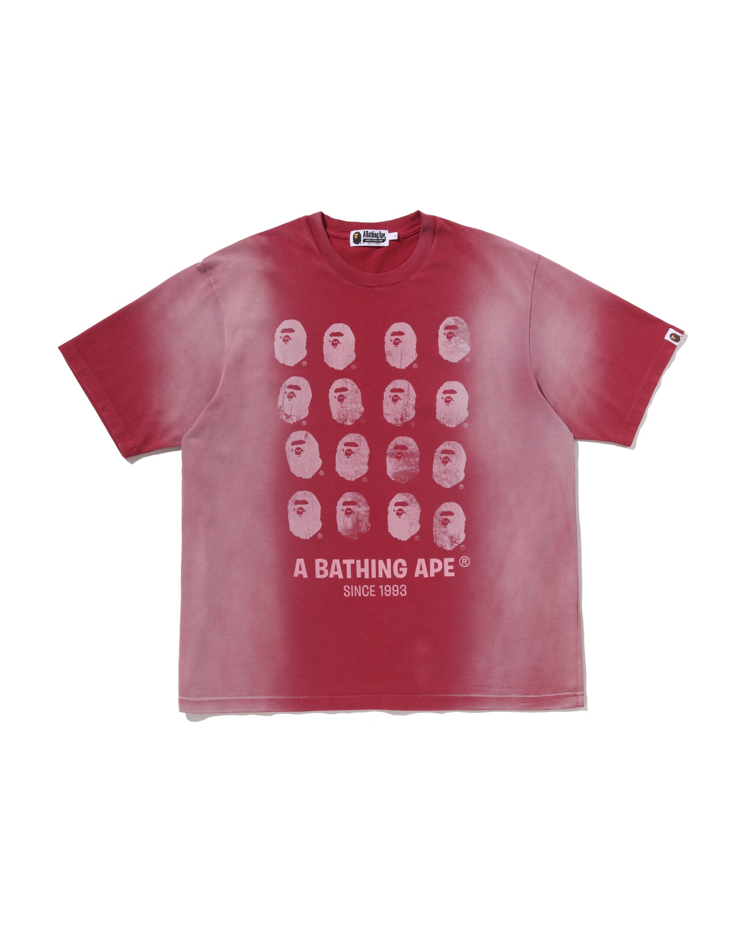 Bleeched Multi Ape Head Logo Relaxed Fit Tee