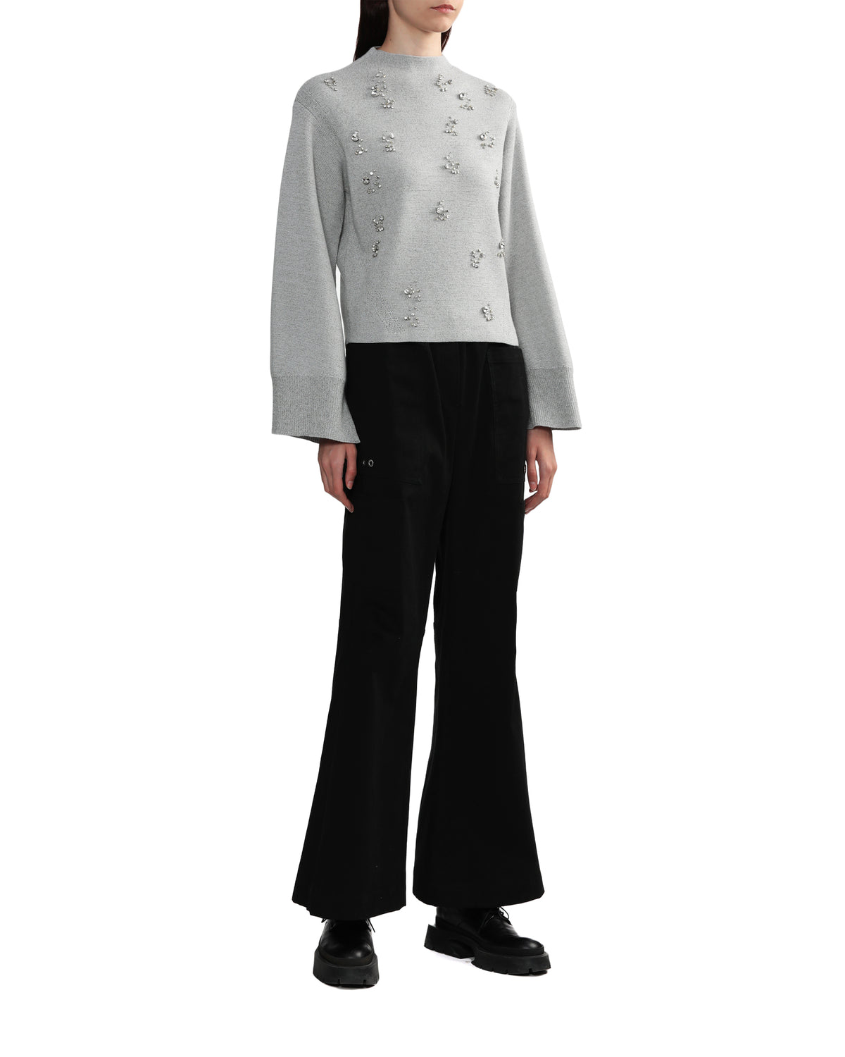 Embellished wool jumper