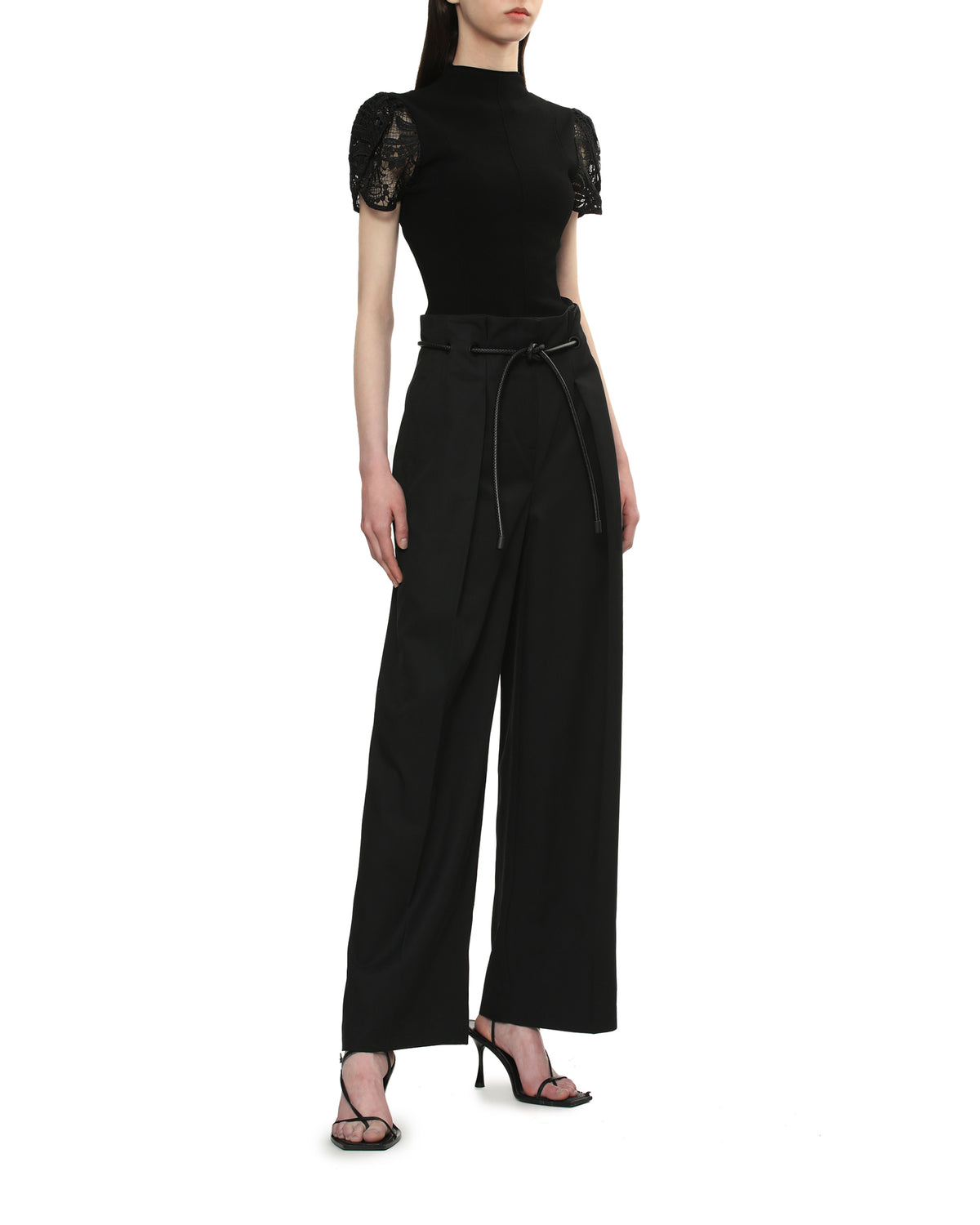 Wide leg origami pants