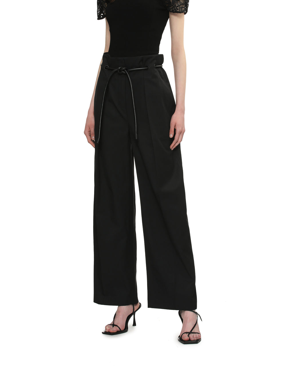Wide leg origami pants