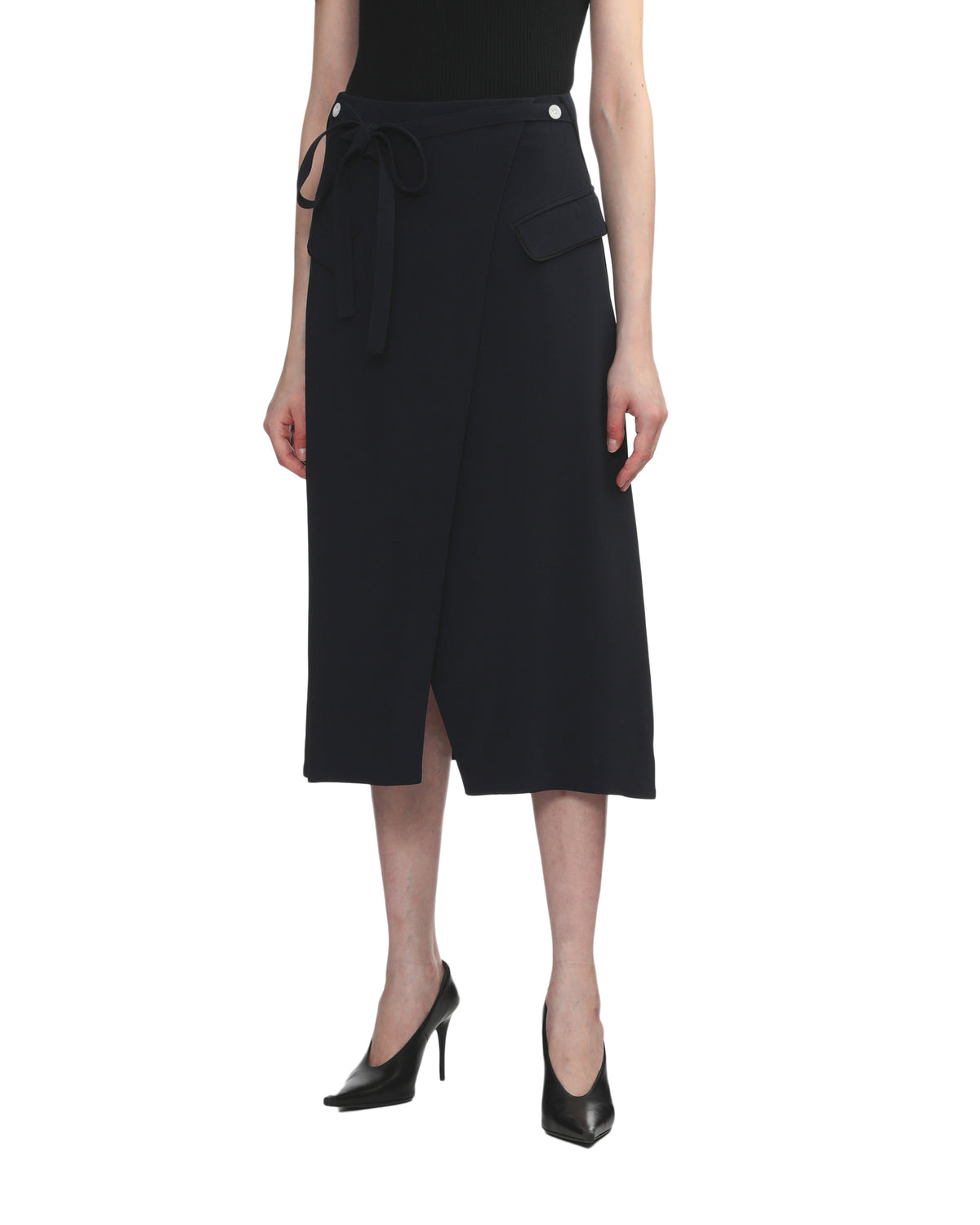 Faux wrap skirt