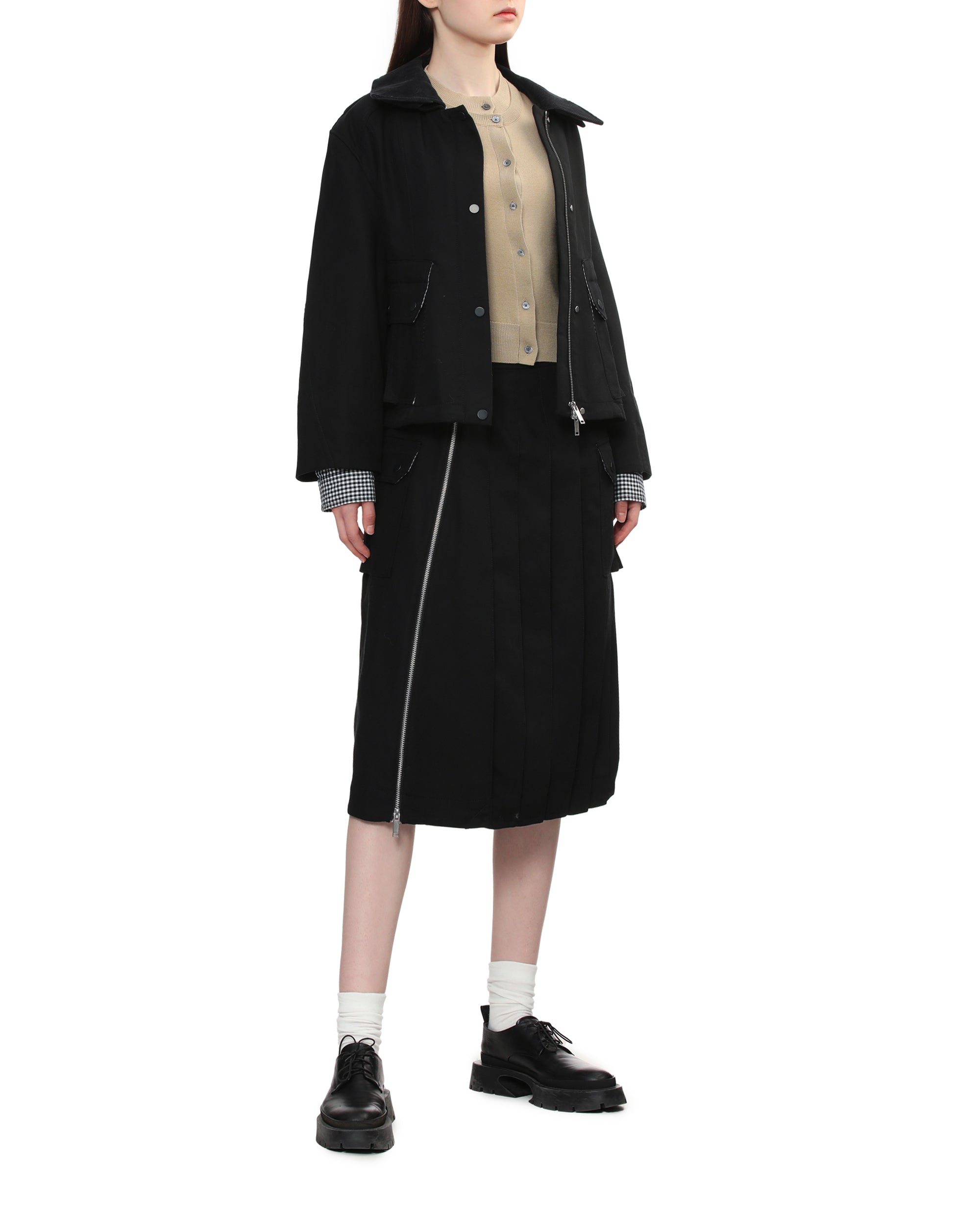 Pleated cargo skirt