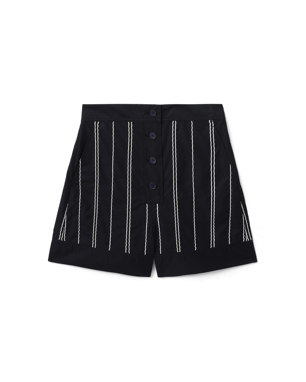 Wave embroidery shorts