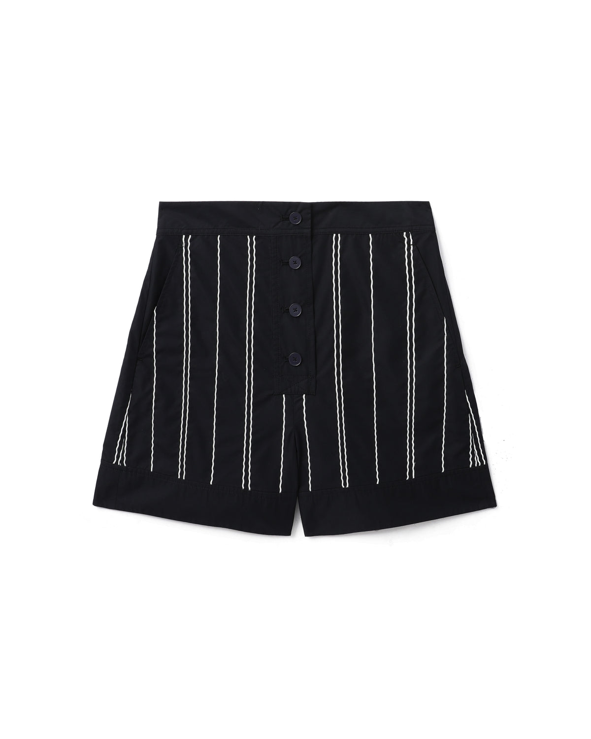 Wave embroidery shorts