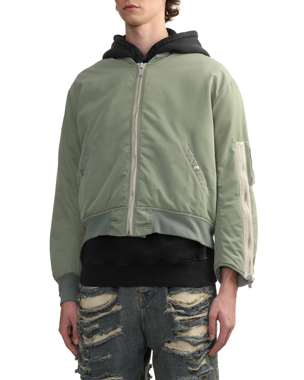 Cropped bomber jacket