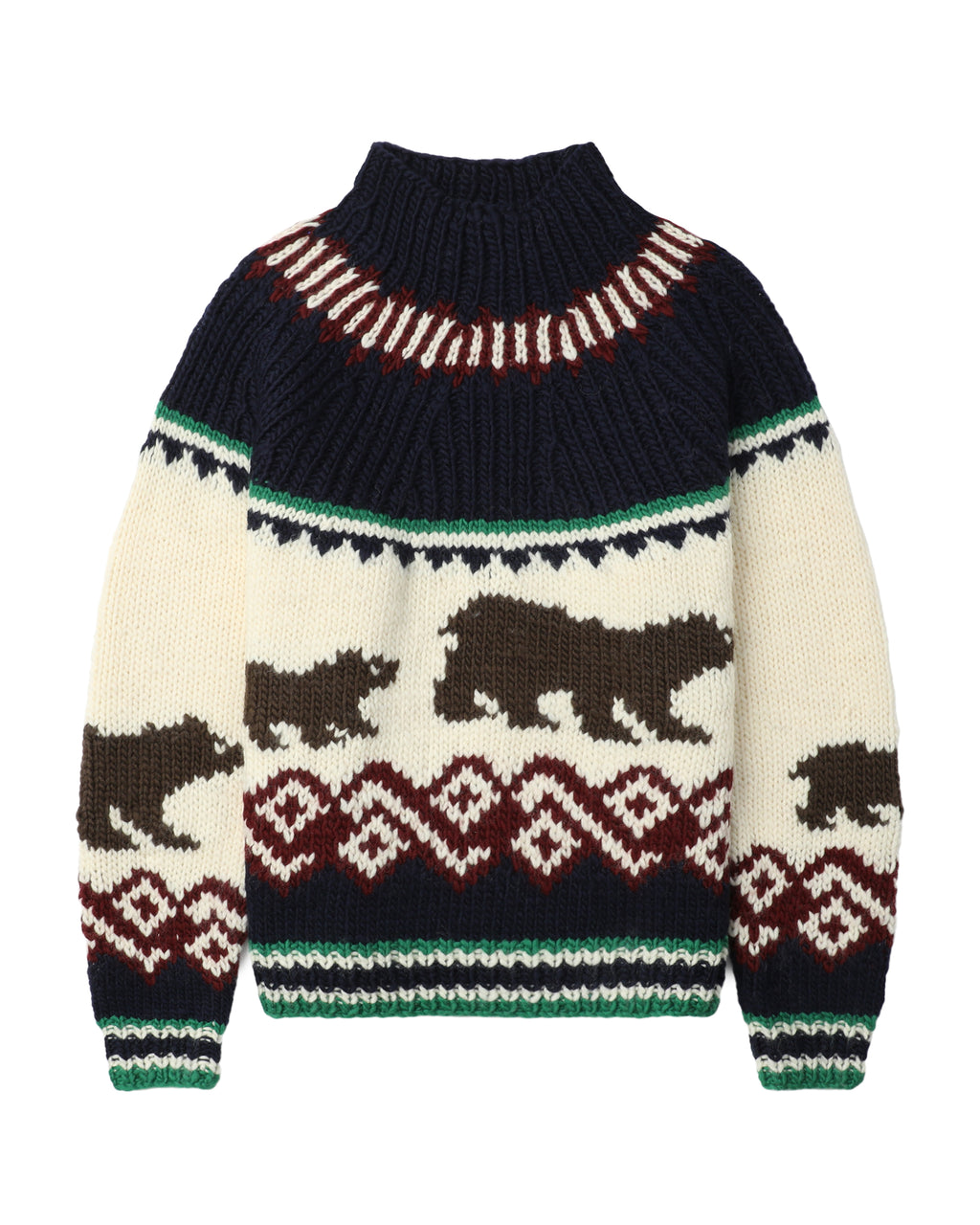 Graphic mock neck knit